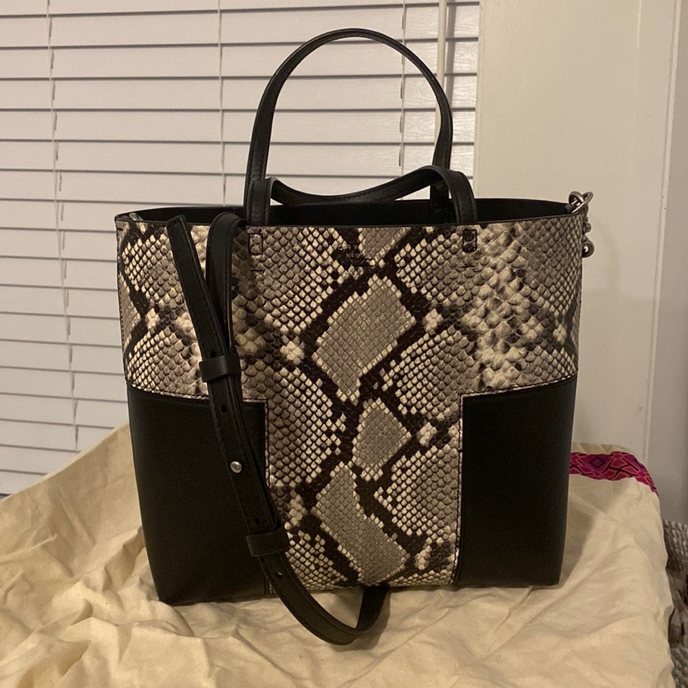 Tory Burch Satchel in perfect condition! Snake Print/Black color block